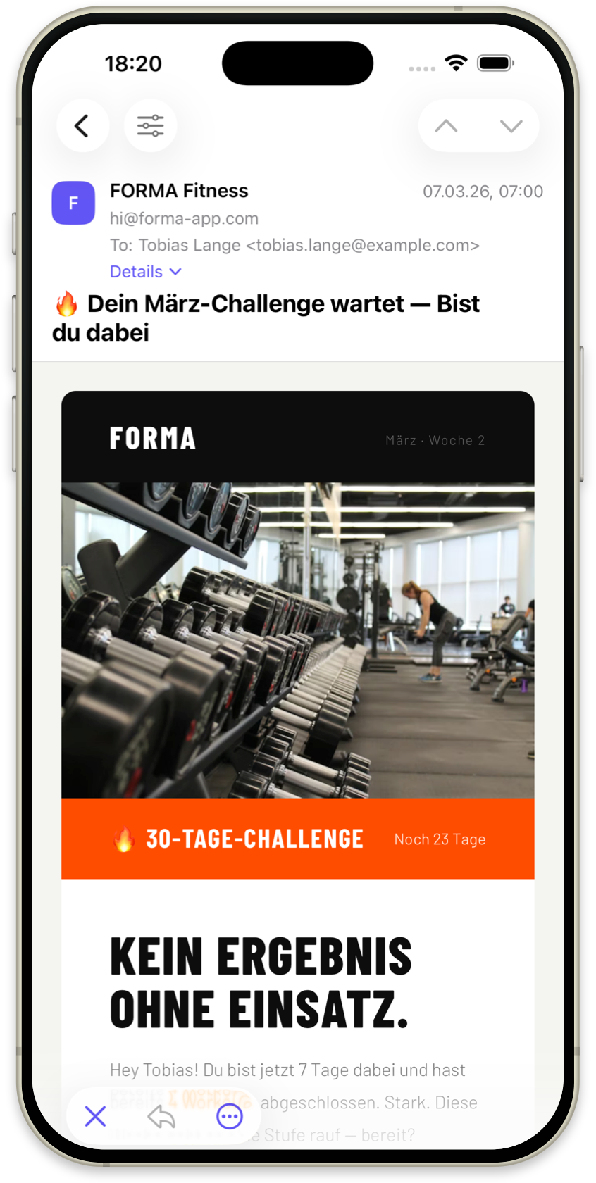 MailPeek app on iPhone